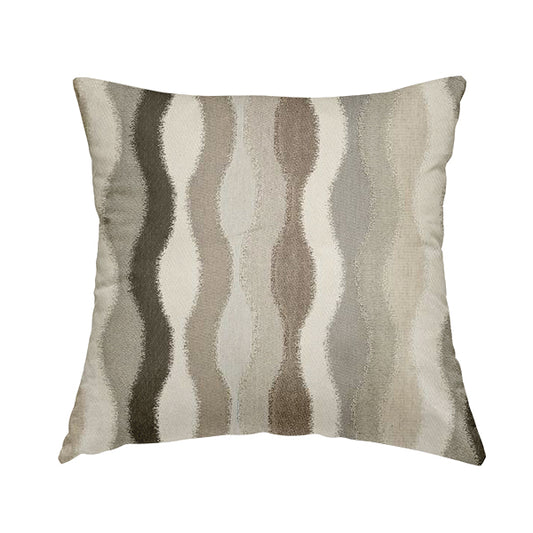 Aura Striped Neutral Colour Shades Pattern Fabric Chenille Upholstery Fabric JO-01 - Handmade Cushions