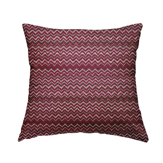 Zig Zag Pink Red Chevron Striped Pattern Fabric Chenille Upholstery Fabric JO-03 - Handmade Cushions