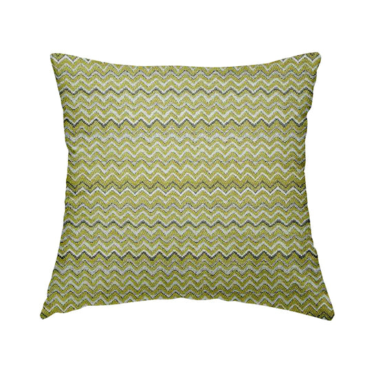Zig Zag Green Chevron Striped Pattern Fabric Chenille Upholstery Fabric JO-04 - Handmade Cushions