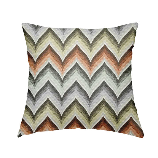 Geometric Colourful Wide Chevron Pattern Fabric Vibrant Colours Chenille Upholstery Fabric JO-08 - Handmade Cushions