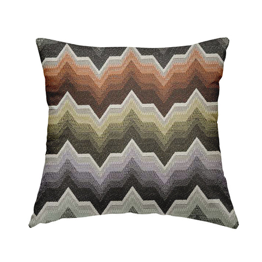 Geometric Colourful Funky Chevron Pattern Fabric Vibrant Colours Chenille Upholstery Fabric JO-18 - Handmade Cushions