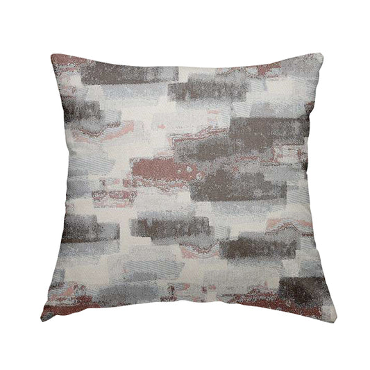 Faded Geometric Air Brush Strokes Blue Pink Colour Chenille Upholstery Fabric JO-24 - Handmade Cushions