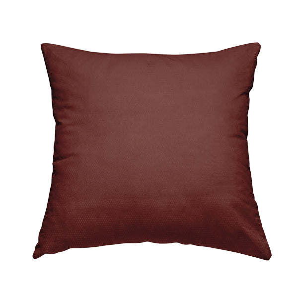 Bhopal Soft Textured Ruby Red Pink Coloured Plain Velour Pile Upholstery Fabric - Handmade Cushions