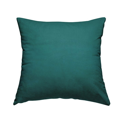 Bhopal Soft Textured Teal Coloured Plain Velour Pile Upholstery Fabric - Handmade Cushions