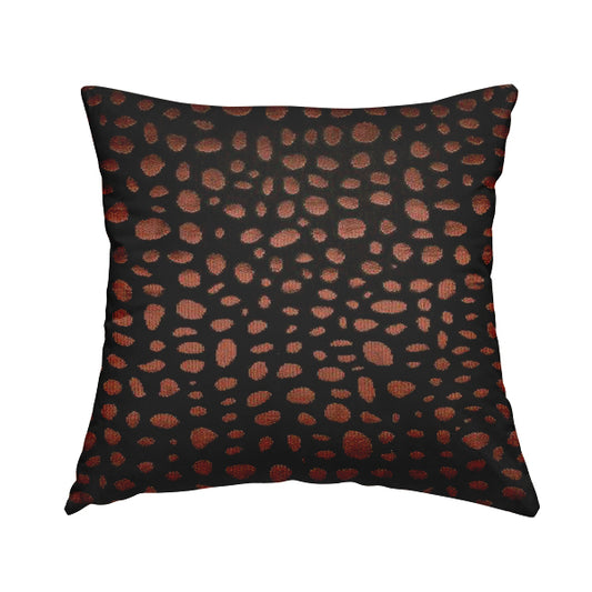 Vegas Brown Bronze Shine Effect Leopard Spots Pattern Soft Chenille Upholstery Fabric JO-60 - Handmade Cushions