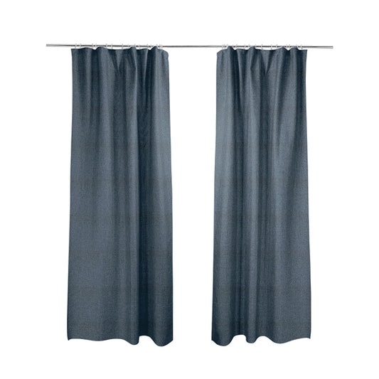 Abbotsford Super Soft Basket Weave Material Dual Purpose Upholstery Curtains Fabric In Blue - Made To Measure Curtains