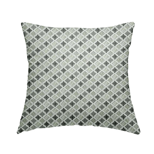 Fantasque Small Motif Geometric Pattern Woven Soft Chenille Upholstery Fabric JO-65 - Handmade Cushions