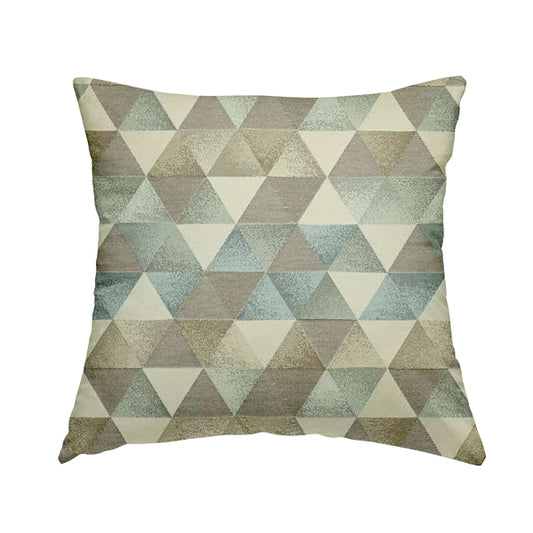 Le Triangle Collection Soft Feel Geometric Diamond Pattern Blue Grey Tone Colours Chenille Upholstery Fabric JO-78 - Handmade Cushions