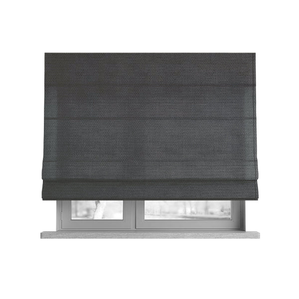 Bhopal Soft Textured Grey Coloured Plain Velour Pile Upholstery Fabric - Roman Blinds