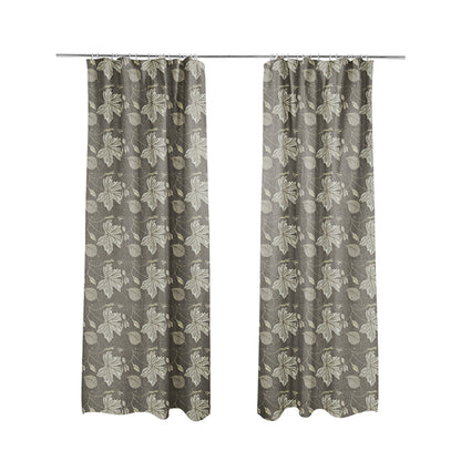 Brown Floral Inspired Soft Chenille Upholstery Fabric JO-115 - Made To Measure Curtains