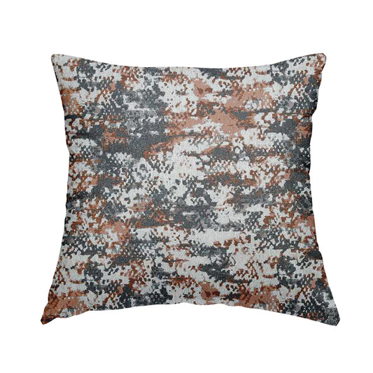 Camouflage Pattern Furnishing Fabric In Blue Orange White Woven Soft Chenille Fabric JO-123 - Handmade Cushions