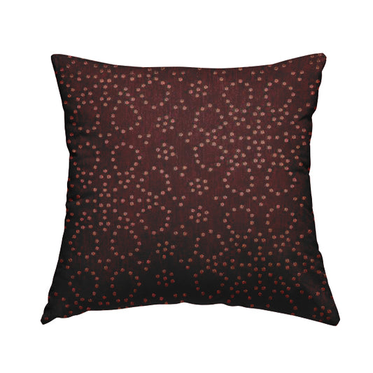 Vegas Wine Plum Shine Effect Geometric Dotted Pattern Soft Chenille Upholstery Fabric JO-128 - Handmade Cushions