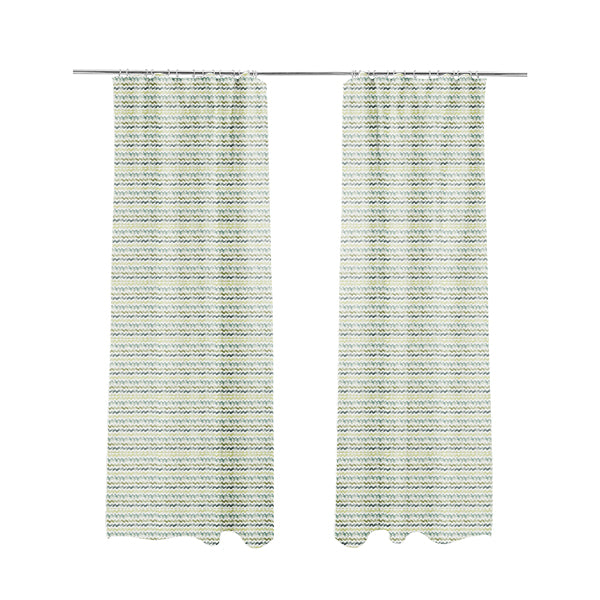 White Green Blue Colours Paint Brush Striped Pattern Soft Chenille Upholstery Fabric JO-139 - Made To Measure Curtains