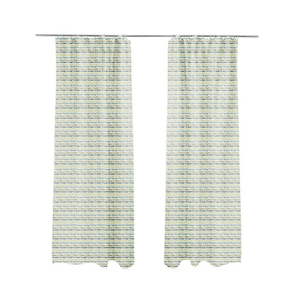 White Green Blue Colours Paint Brush Striped Pattern Soft Chenille Upholstery Fabric JO-139 - Made To Measure Curtains