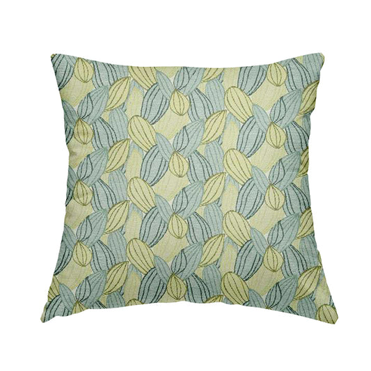 Green Blue Colours Nature Inspired Pattern Soft Chenille Upholstery Fabric JO-149 - Handmade Cushions