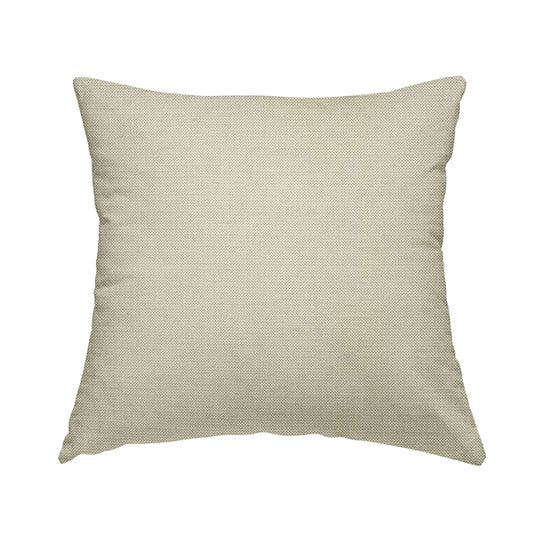 Umbria Plain Woven Chenille Fabric In White Beige Colour Fabric JO-155 - Handmade Cushions