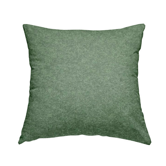 Boho Quilted Effect Soft Textured Chenille Upholstery Fabric Green Colour - Handmade Cushions