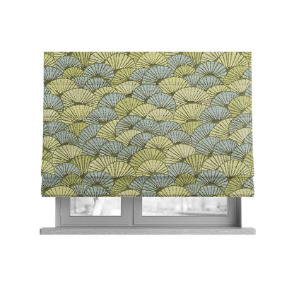 Green Blue Colours Nature Inspired Pattern Soft Chenille Upholstery Fabric JO-164 - Roman Blinds
