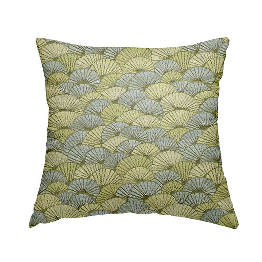 Green Blue Colours Nature Inspired Pattern Soft Chenille Upholstery Fabric JO-164 - Handmade Cushions