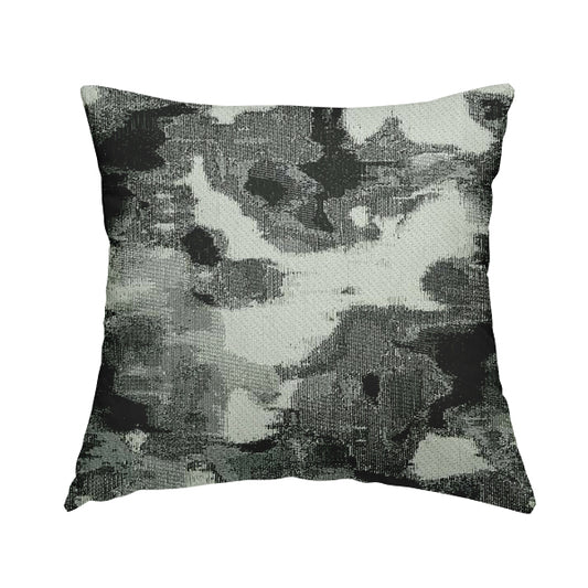 Camouflage Abstract Pattern Black Grey Colour Soft Chenille Fabric JO-167 - Handmade Cushions