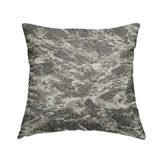Grey Beige Yorkshire Dales Stone Effect Pattern Soft Chenille Fabric JO-171 - Handmade Cushions