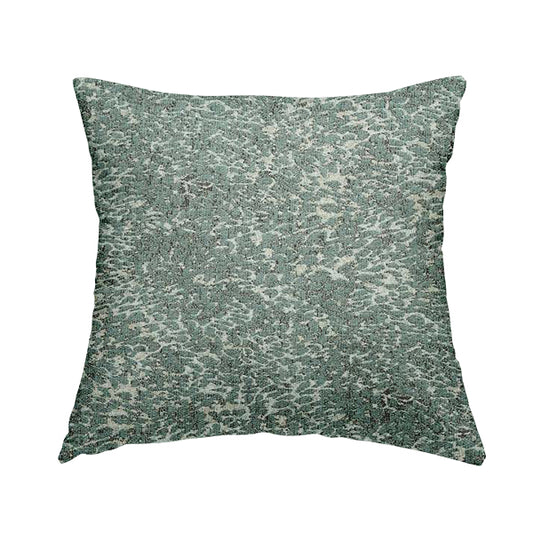 Teal Beige Camouflage Effect Pattern Soft Chenille Fabric JO-172 - Handmade Cushions