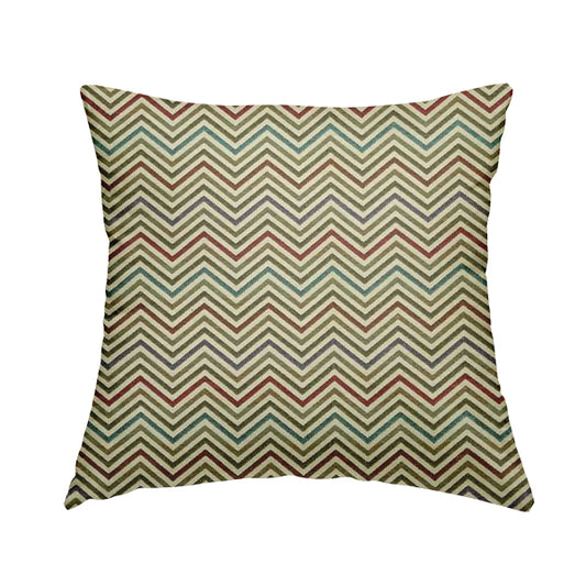 Multi Coloured Chevron Striped Soft Chenille Fabric JO-183 - Handmade Cushions