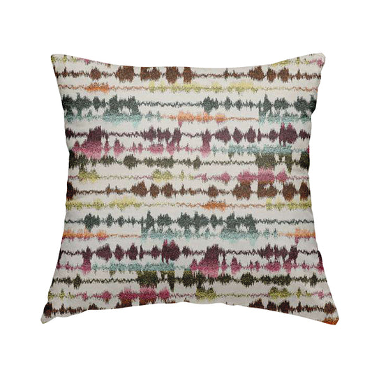 Carnival Living Fabric Collection Multi Colour Striped Spikes Funky Retro Pattern Upholstery Curtains Fabric JO-194 - Handmade Cushions