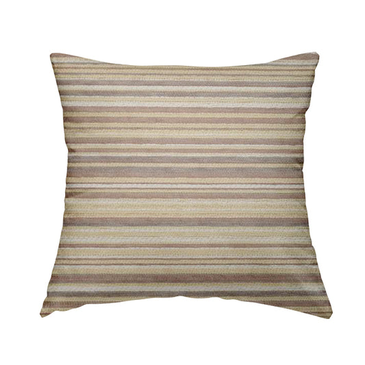 Soft Feel Railroaded Design Cream Beige White Colour Chenille Upholstery Fabric JO-198 - Handmade Cushions