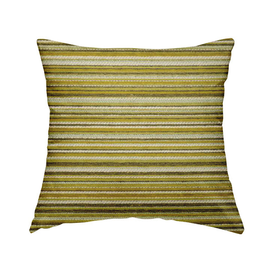 Soft Feel Railroaded Design Green White Colour Chenille Upholstery Fabric JO-199 - Handmade Cushions