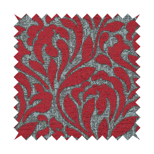 Renieri Fabric Collection Red Brown Floral Inspired Pattern Soft Chenille Upholstery Fabric JO-202