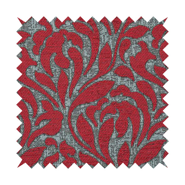 Renieri Fabric Collection Red Brown Floral Inspired Pattern Soft Chenille Upholstery Fabric JO-202 - Handmade Cushions