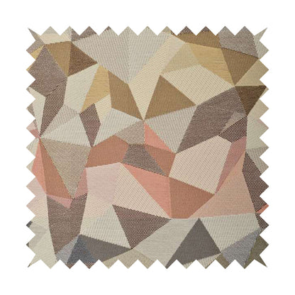 Soft Feel Geometric Diamond Pattern Orange Pink Yellow Colour Chenille Upholstery Fabric JO-236 - Made To Measure Curtains