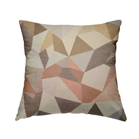 Soft Feel Geometric Diamond Pattern Orange Pink Yellow Colour Chenille Upholstery Fabric JO-236 - Handmade Cushions