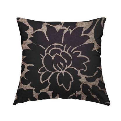 Purple Floral Design With Shiny Gold Background Soft Chenille Upholstery Fabric JO-250 - Handmade Cushions