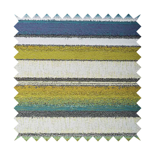 White Green Blue Colour Designer Striped Soft Chenille Upholstery Fabric JO-252