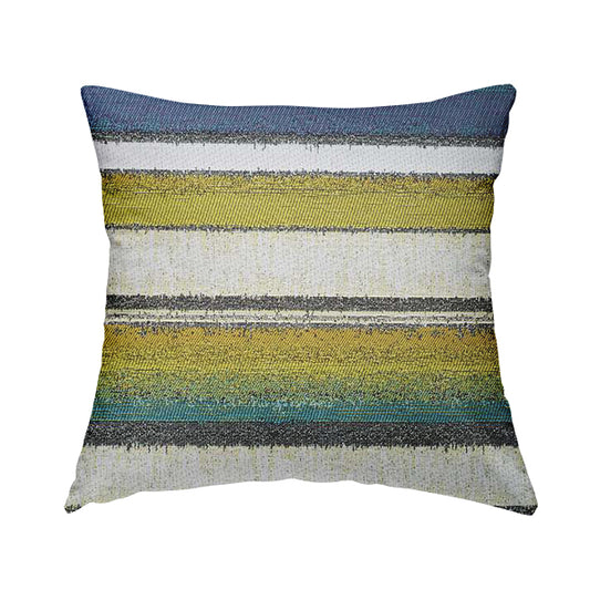 White Green Blue Colour Designer Striped Soft Chenille Upholstery Fabric JO-252 - Handmade Cushions