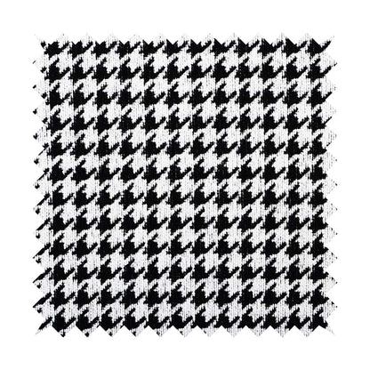 Black White Checked Dog Tooth Pattern Soft Chenille Upholstery Fabric JO-255 - Roman Blinds