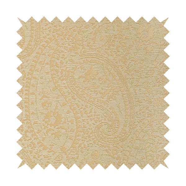 Cream Beige Paisley Pattern Soft Chenille Upholstery Fabric JO-256 - Handmade Cushions