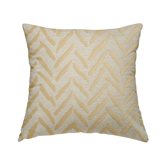 Cream Beige Designer Small Stripe Pattern Soft Chenille Upholstery Fabric JO-257 - Handmade Cushions