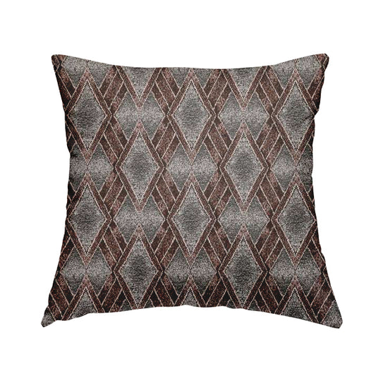 Elwin Decorative Weave Grey Red Colour Geometric Hexagon Pattern Jacquard Fabric JO-293 - Handmade Cushions