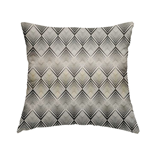 Normandie Diamond Chevron Yellow Grey Pattern Jacquard Furnishing Fabrics JO-300 - Handmade Cushions