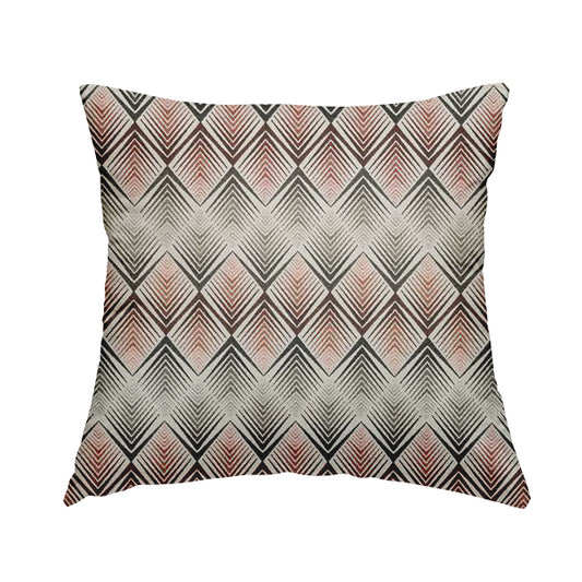 Normandie Diamond Chevron Red Pattern Jacquard Furnishing Fabrics JO-304 - Handmade Cushions
