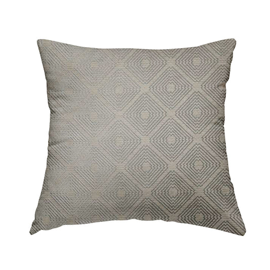 Azima Modern Sharp Geometric Pattern Grey Shine Upholstery Fabric JO-320 - Handmade Cushions