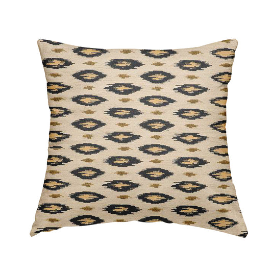Ella Ikat Small Motif Design Navy Blue Colour Woven Jacquard Upholstery Fabrics JO-360 - Handmade Cushions