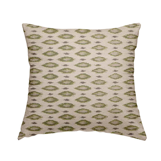 Ella Ikat Small Motif Design Lime Green Colour Woven Jacquard Upholstery Fabrics JO-364 - Handmade Cushions