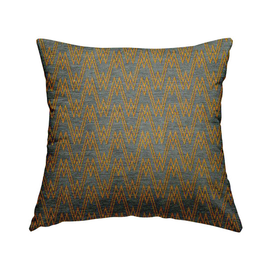 Marlow Woven Designer Chevron Striped Pattern In Grey Yellow Interior Fabric JO-369 - Handmade Cushions