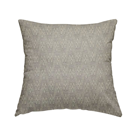 Marlow Woven Designer Chevron Striped Pattern In Silver Cream Interior Fabric JO-371F - Handmade Cushions