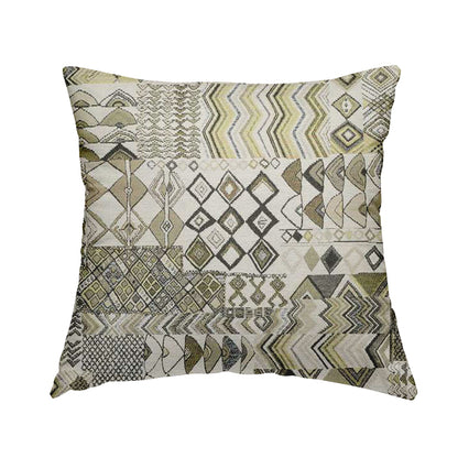 Madagascar African Tribal Inspired Green Patchwork Small Motifs Pattern Interior Fabrics JO-382 - Handmade Cushions