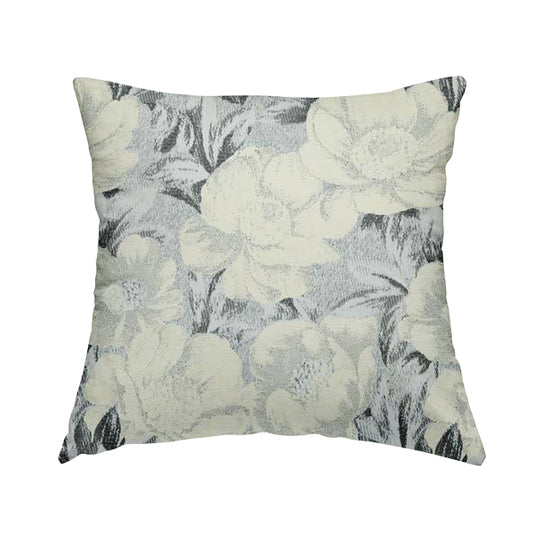 Bloomsbury Floral Pattern Weaves Shiny Cream Quality Furnishing Fabric JO-388 - Handmade Cushions